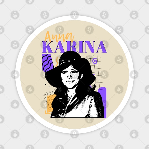 Anna karina retro style Magnet by FlowersVibes